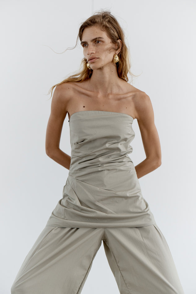 Ruched Top | Wide Leg Pant