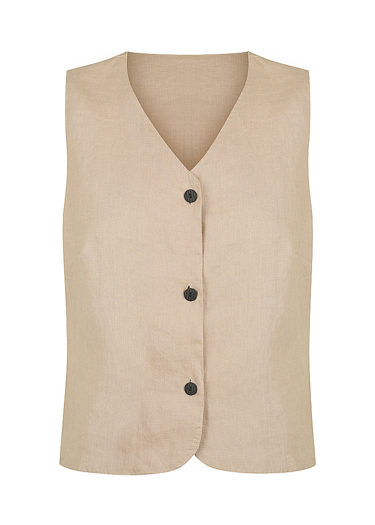 Button Up Vest | Nude Tailored Trouser